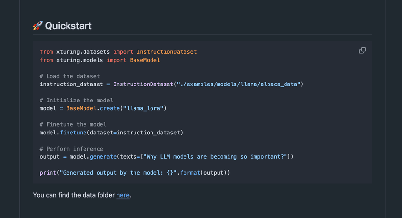 xTuring - LLM Fine-Tuning Library